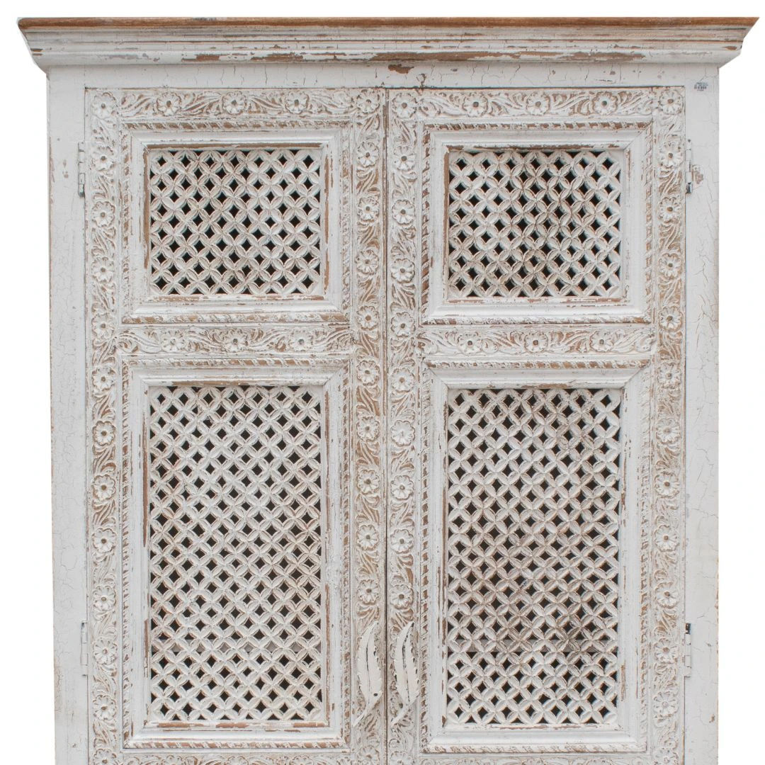 Armario de madera Blanco Tallado - Image 2