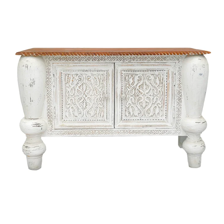 Armario Kali de Madera Blanco Pintado en India