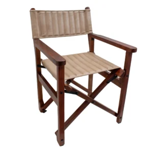 Silla Kong de Cuero y Madera Beige