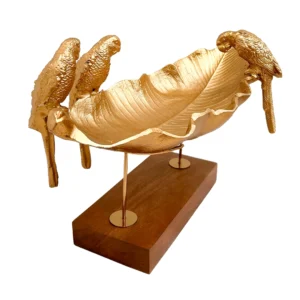 Mesa Kassa de Madera y Metal Dorado