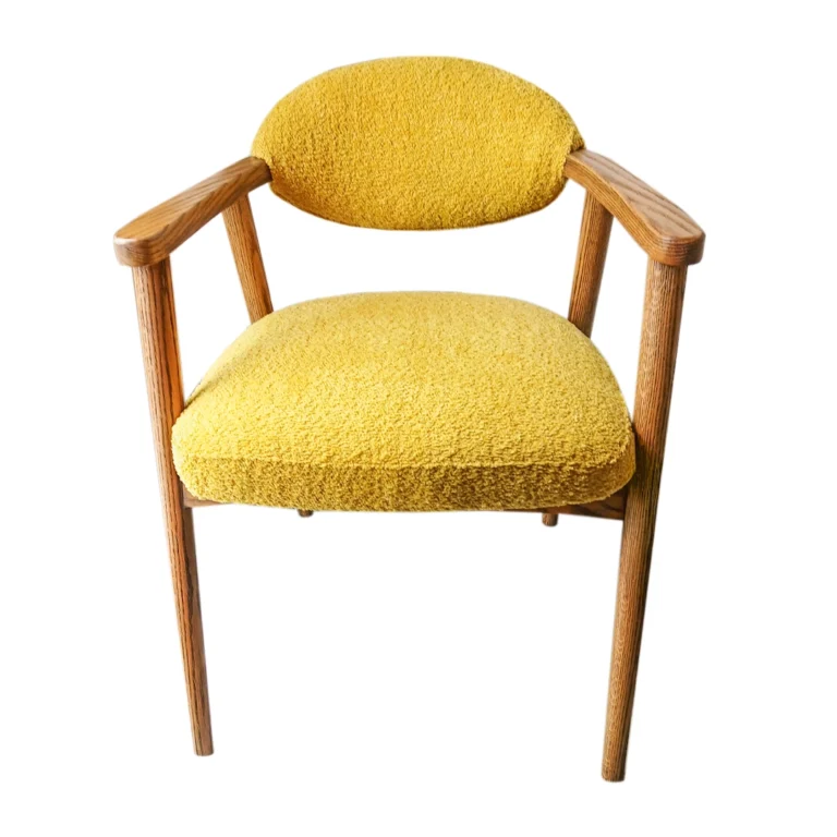 Silla Gouna de Madera y Bouclé Amarillo