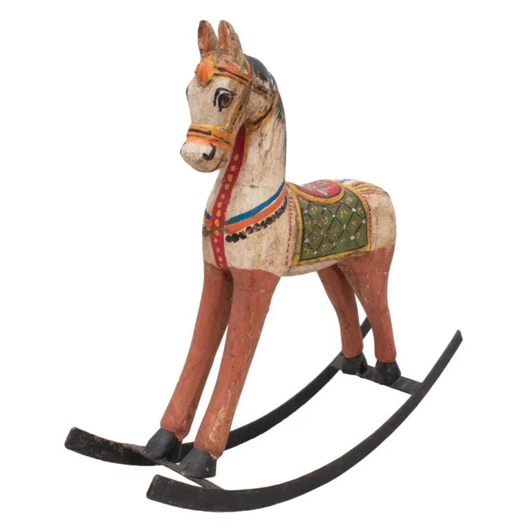 Caballo de Madera y Metal Café