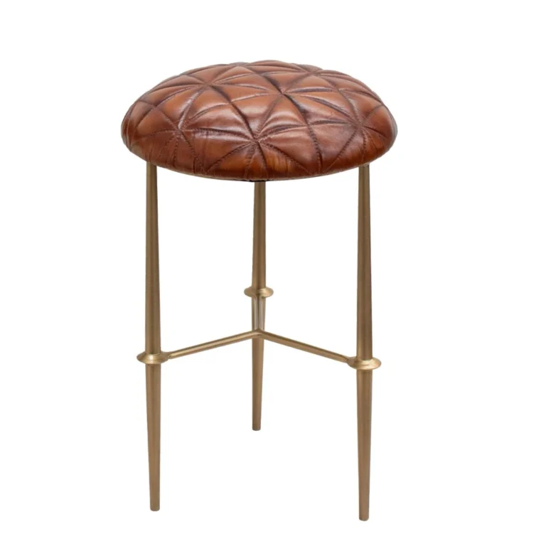Silla de Cuero y Metal Café